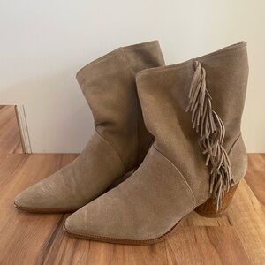 Bernardo Felix Mushroom Suede Fringe Boot